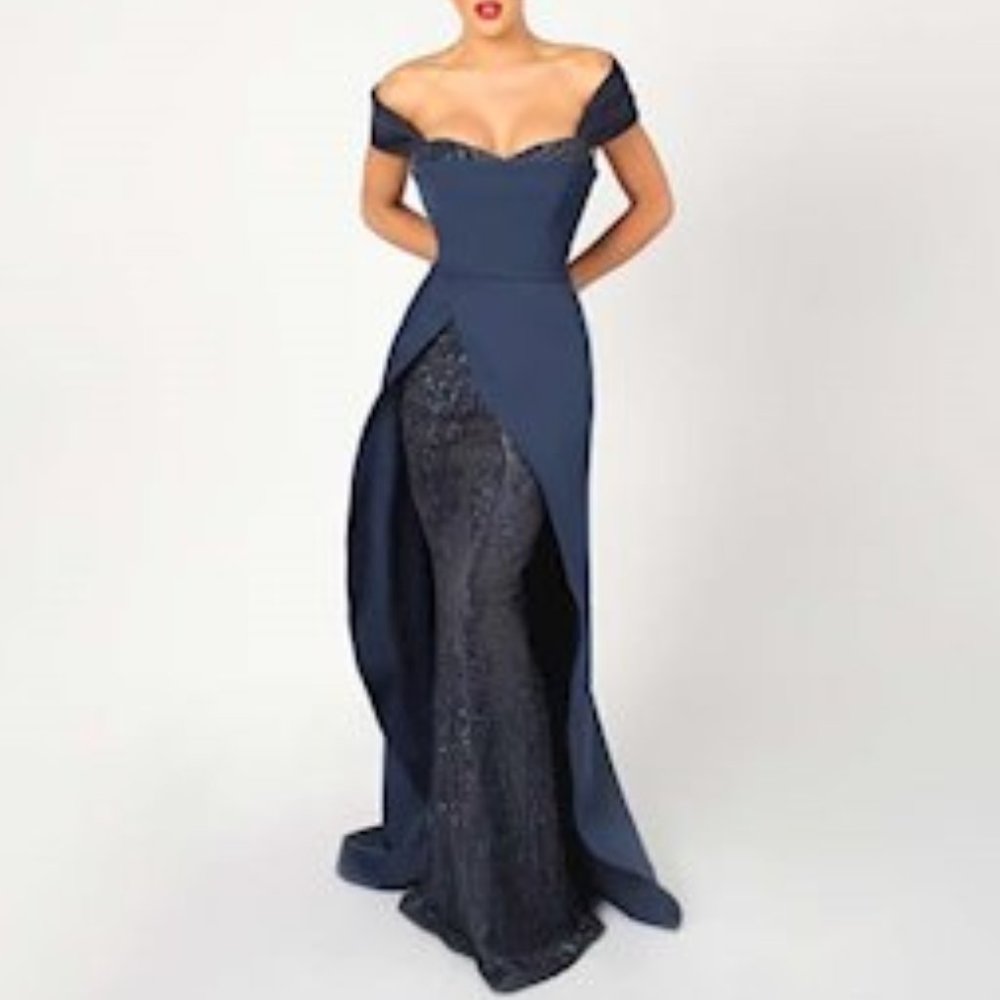 Nicole Bakti Off The Shoulder Gown